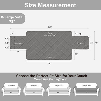 Backless Loveseat Cover - Loveseat 48inch  (Cool Gray)