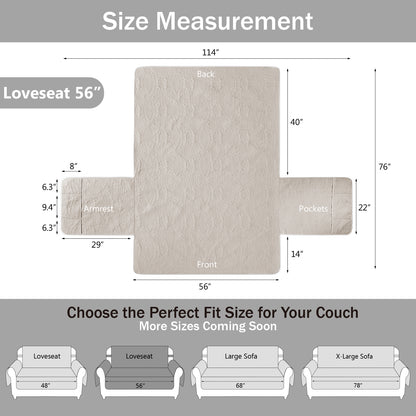 Beige Loveseat Cover - Loveseat 56inch  (Beige Cream)