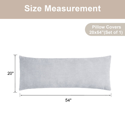 Soft Plush Body Pillow Case - 20x54inch (Set of 1, Gray)