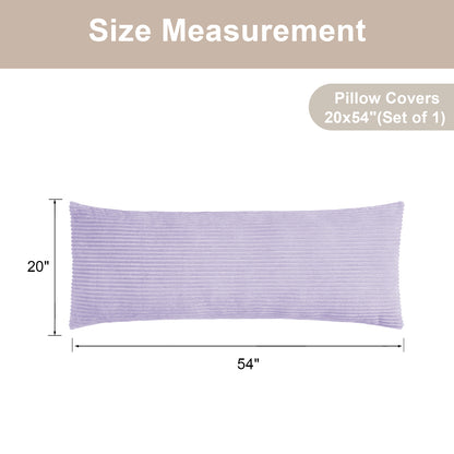 Soft Plush Body Pillow Case - 20x54inch (Set of 1, Purple)