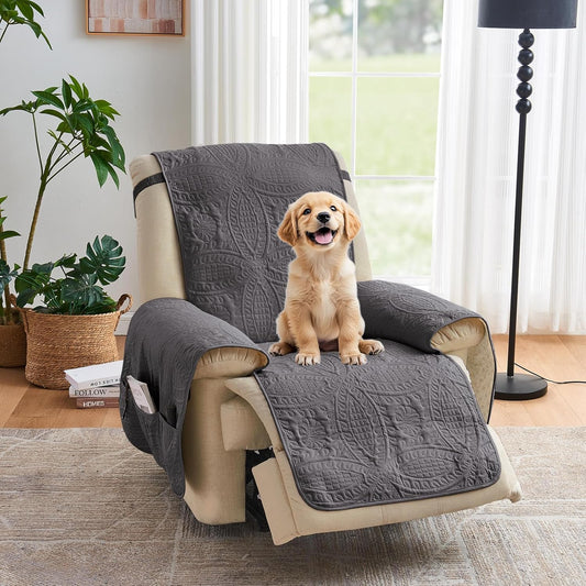 Quilted Recliner Cover - Recliner 22inch  (Gray)