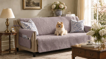 Soft Quilted Couch Cover - X-Large Sofa 78inch  (Cloud Purple)