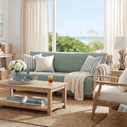 Sage Blue Loveseat Cover - Loveseat 48inch  (Sage Blue)