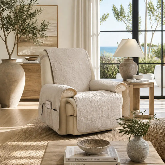 Beige Recliner Cover - Recliner 26inch  (Beige Cream)