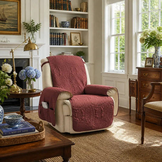 Quilted Recliner Cover - Red